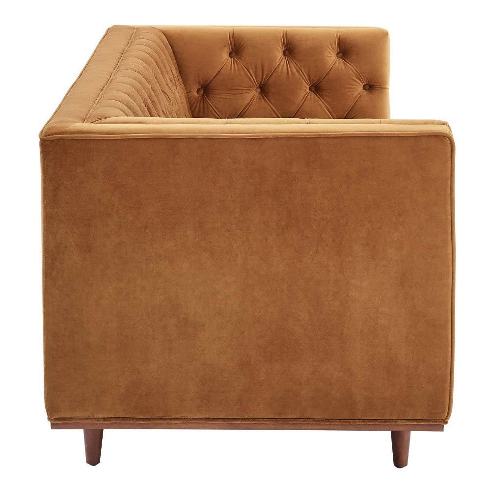 Juliana Performance Velvet Sofa Cognac – Artofit throughout Transforming your space with the timeless appeal of cognac velvet furniture