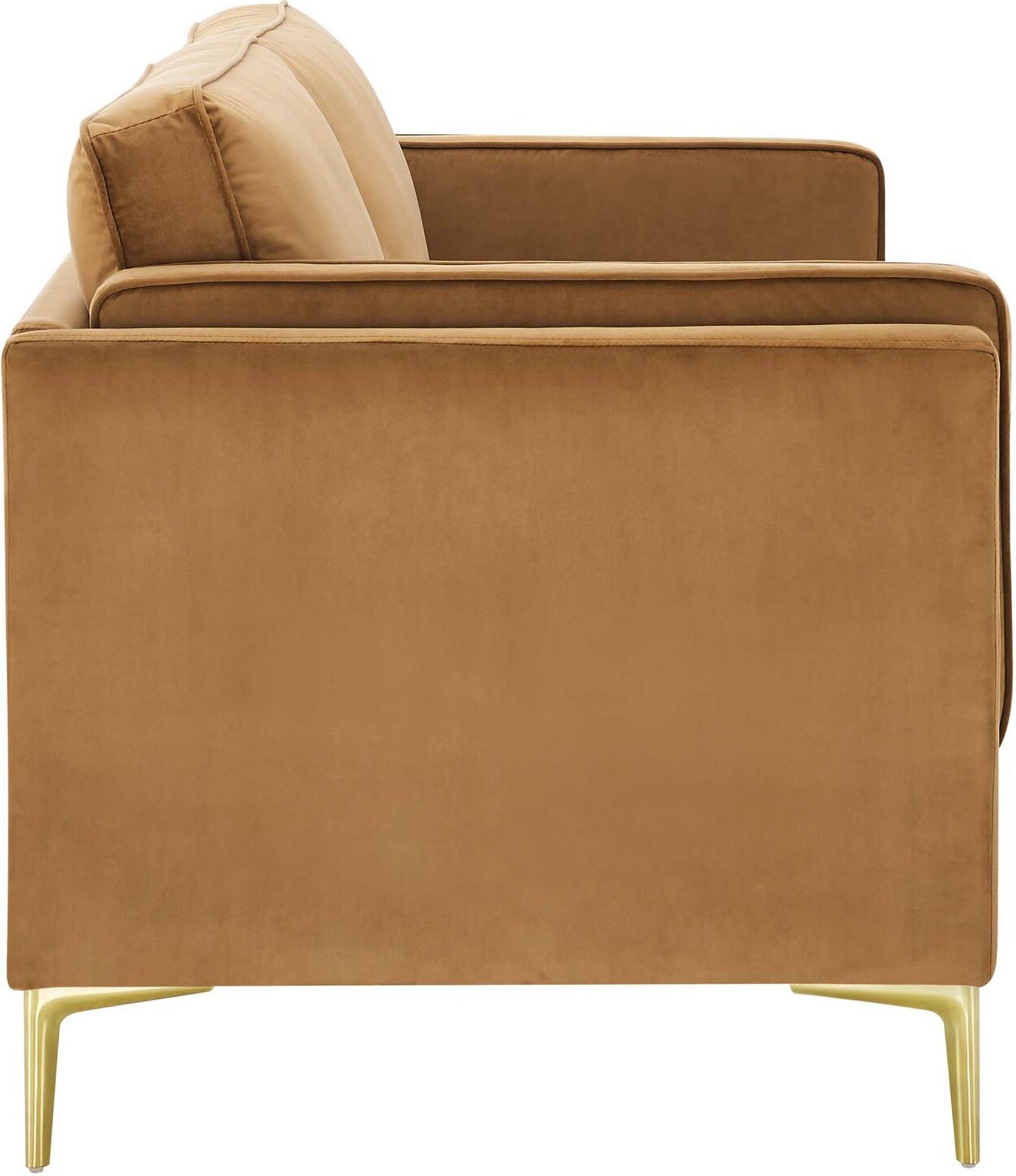 Kaiya Performance Velvet Sofa In Cognac - 1Stopbedrooms. within Transforming your space with the timeless appeal of cognac velvet furniture