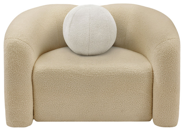 Kali Faux Shearling Teddy Fabric Upholseterd Set - Transitional ... with Kali Faux Shearling Teddy Fabric Upholseterd Sofa, Cream