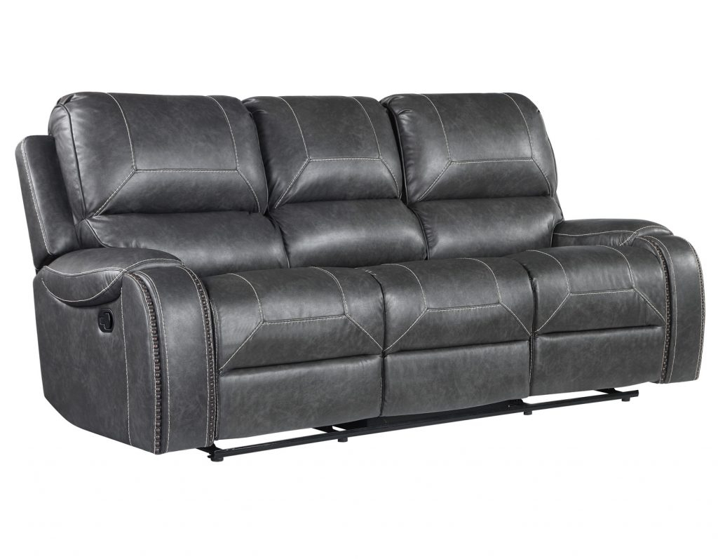 Keily Manual Reclining Sofa W/Dropdown Table, Grey - Steve Silver Company intended for Maximizing Comfort with Keily Manual Recliner Sofa Grey Features