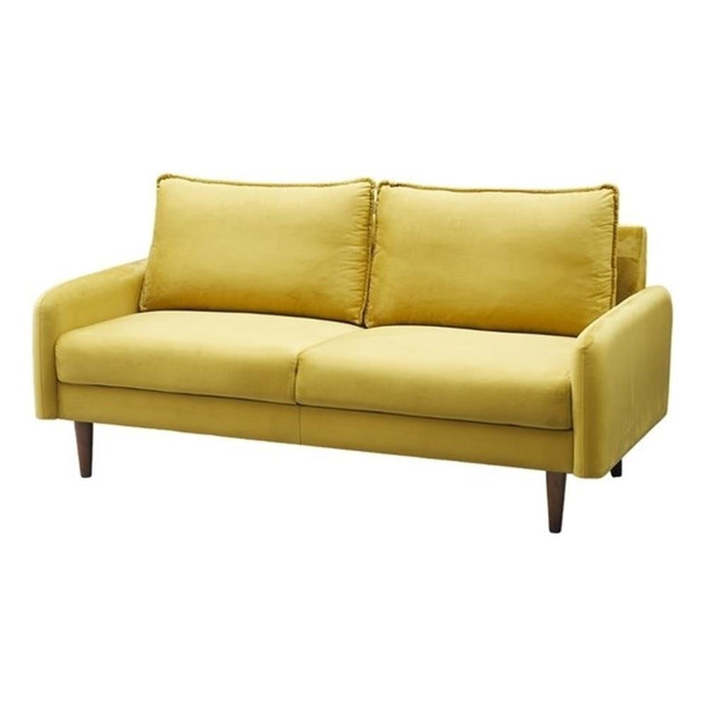 Kingway Furniture Hambrok Velvet Living Room Sofa In Godenrod - Walmart.com throughout The Art of Choosing the Right Velvet Living Room Sofa for Your Home