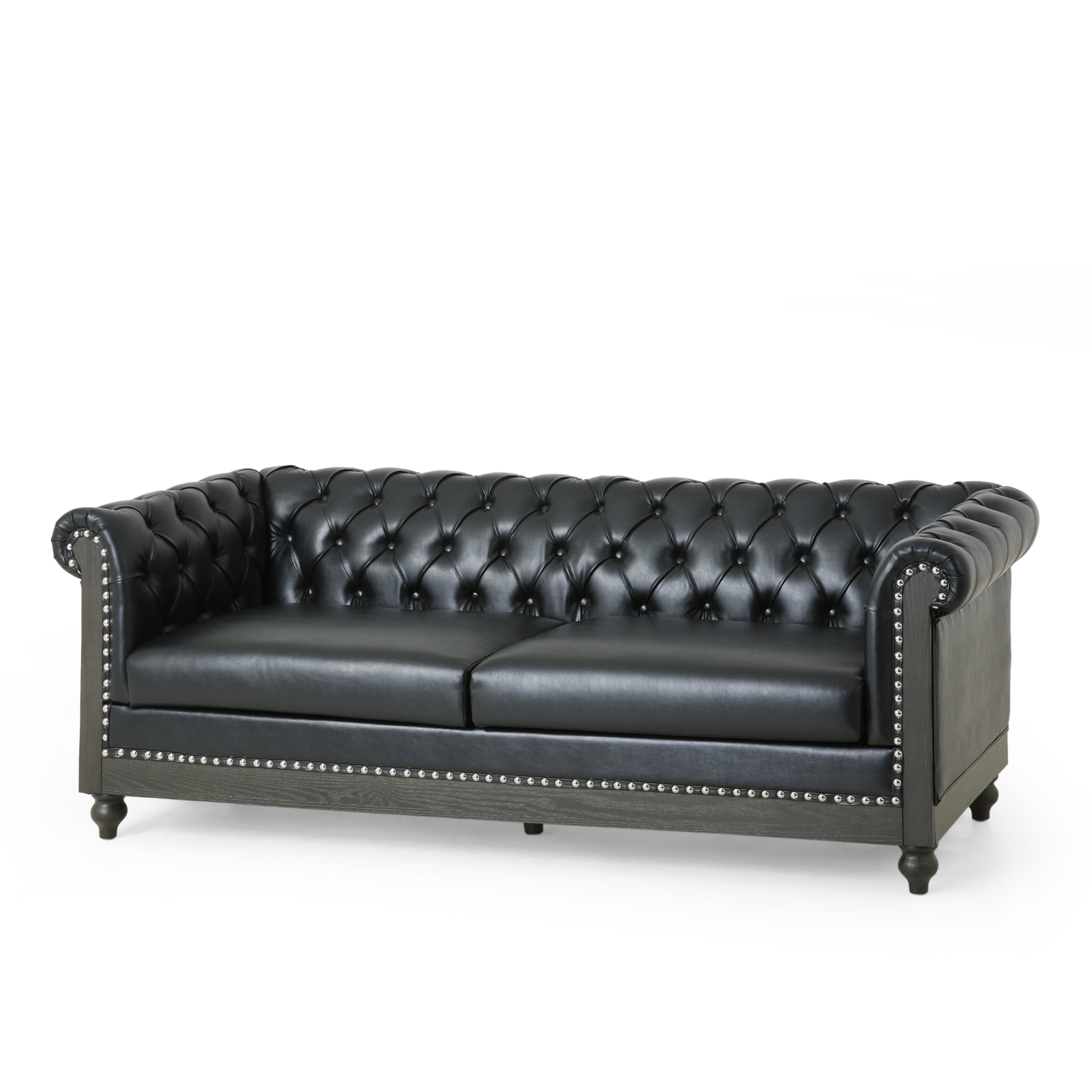 Kinzie Chesterfield Tufted 3 Seater Sofa With Nailhead Trim - Walmart.com regarding The art of selecting the perfect cognac-toned living room piece