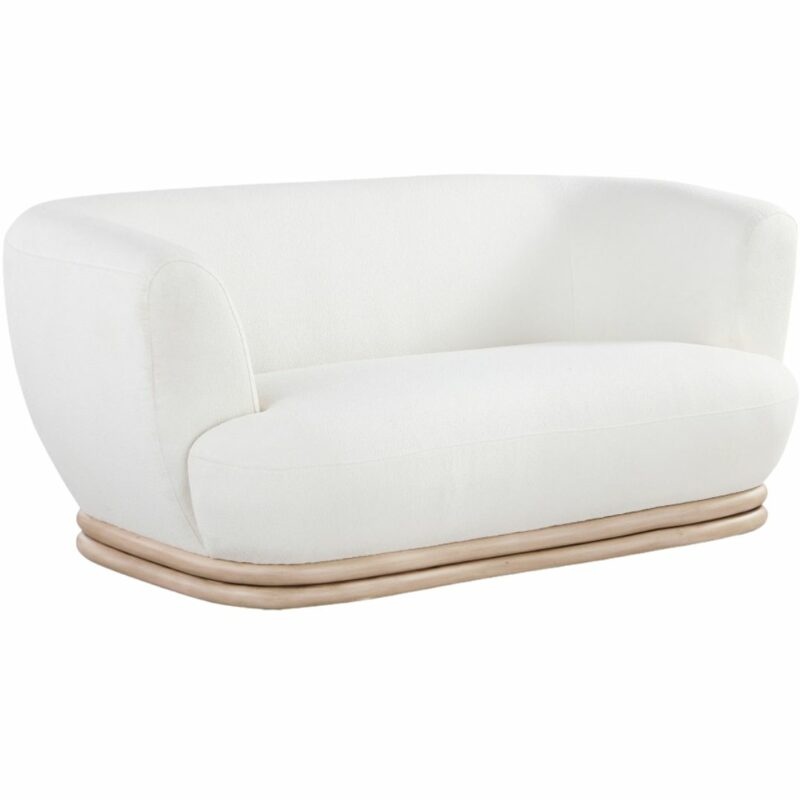 Kipton Boucle Fabric Loveseat In Cream - Hyme Furniture inside Kipton Boucle Fabric Upholstered Sofa, Cream