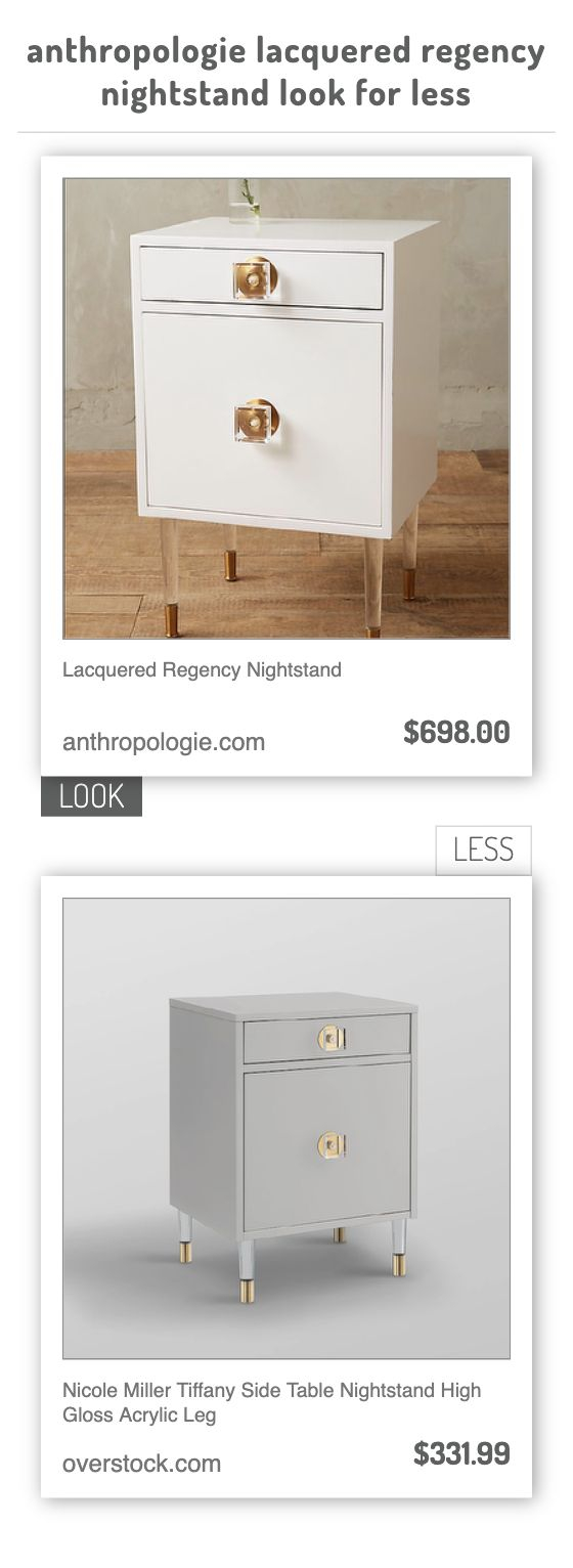 Lacquered Regency Nightstand Vs Nicole Miller Tiffany Side Table ... throughout Nicole Miller Anatolio Nightstand High Gloss Acrylic Knob And Legs