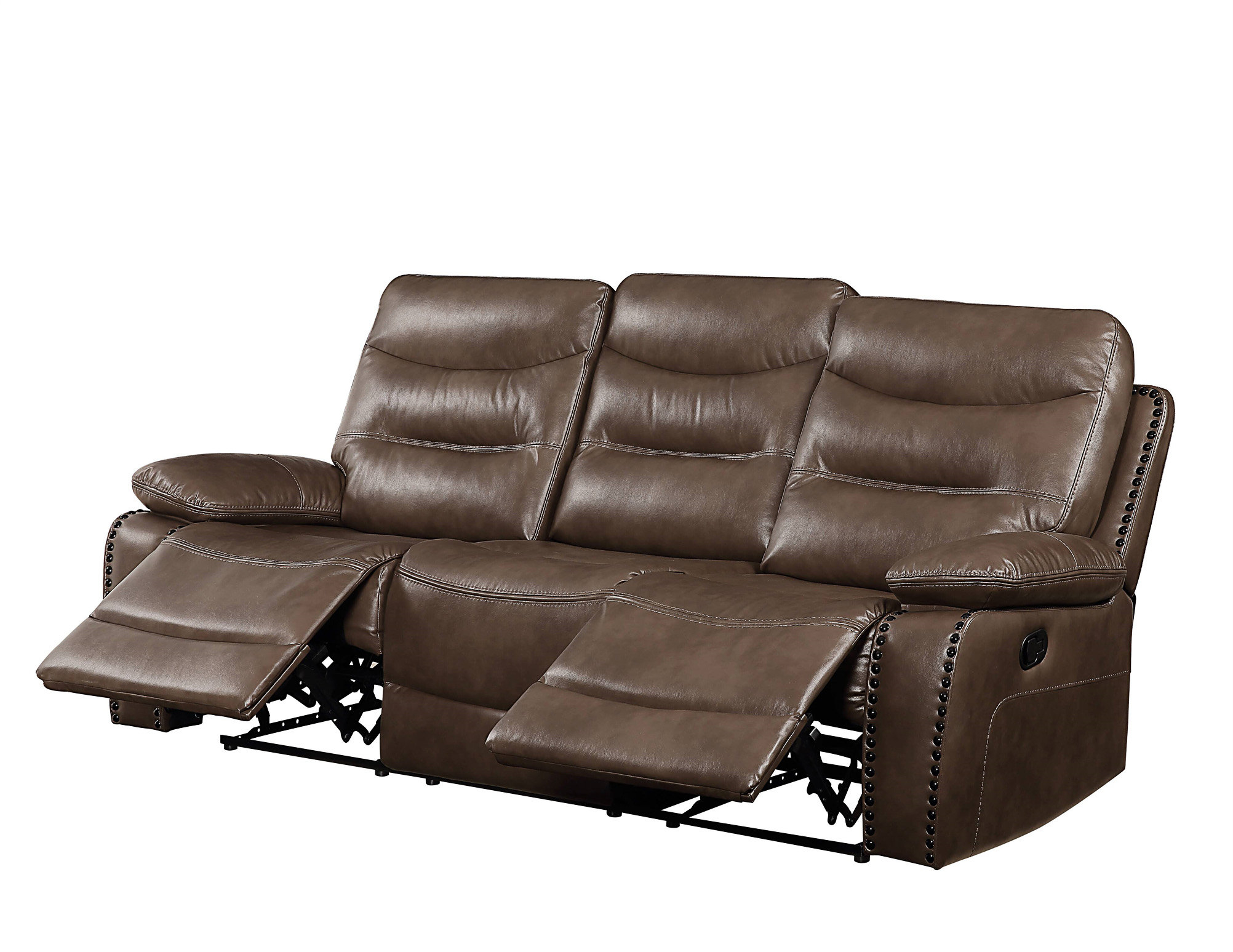 Latitude Run® Aashi Brown Leather-Gel Match Recliner Sofa Couch | Wayfair intended for Choosing the Right Palermo Leather Gel Match Recliner Sofa Beige for Your Home Setup