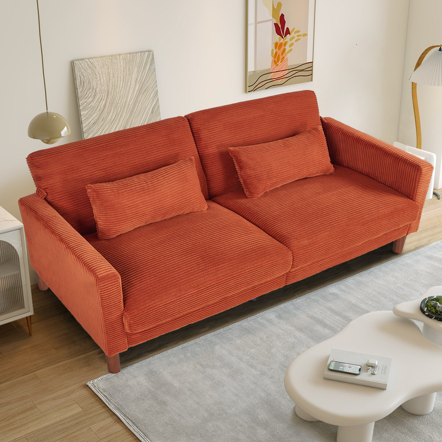 Corduroy ginger double sofa dimensions explained