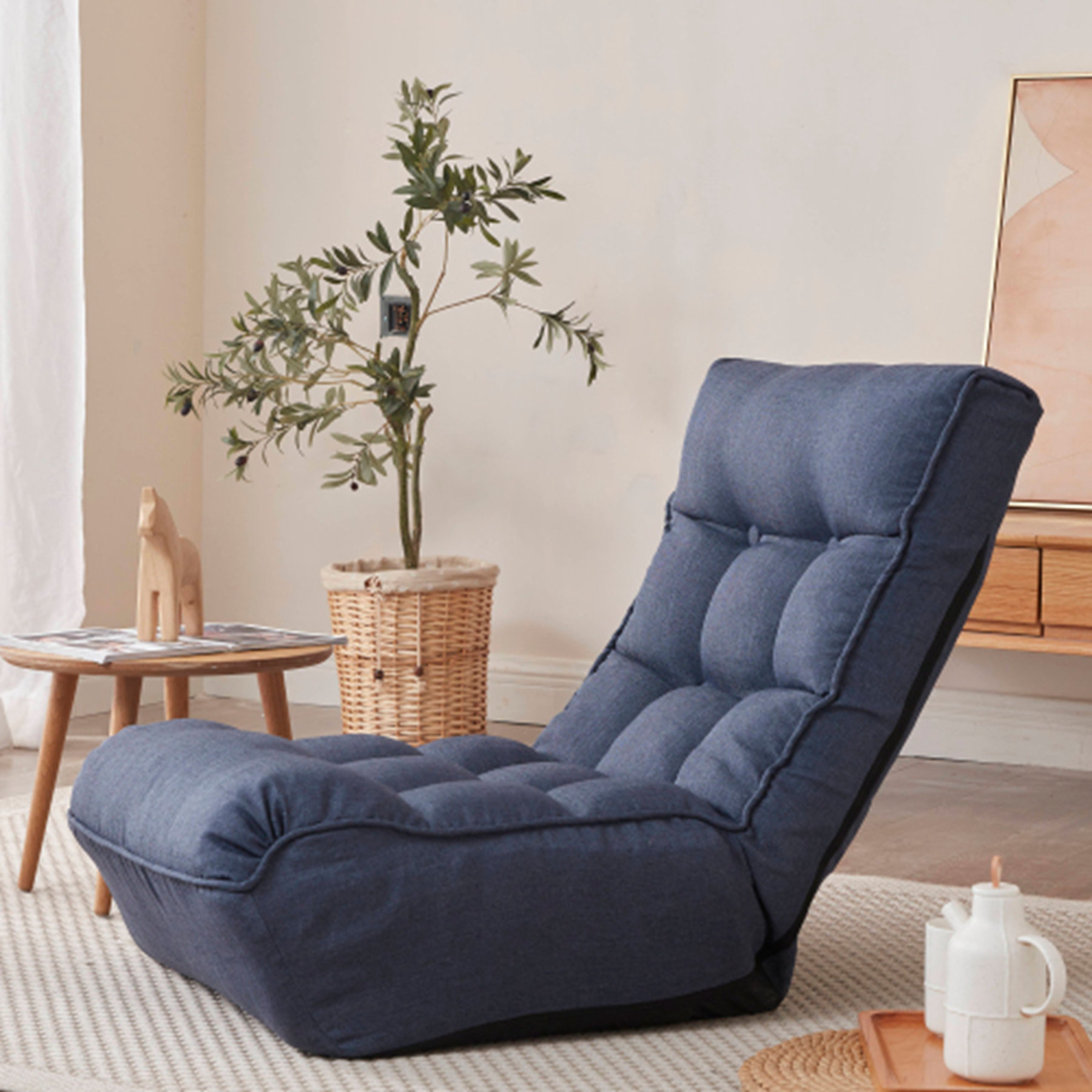 Latitude Run® Single Sofa Reclining Chair Japanese Chair Lazy Sofa ... for How Japanese chair traditions shape today's lazy sofa innovation and user experience