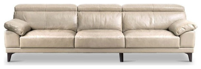 Leather Sofa Italian Style, First Layer Yellow Cowhide - Midcentury ... inside Leather Sofa Italian Style, First Layer Yellow Cowhide, Leather-Brown Three Seat Sofa 109X40.5X31.5/37"
