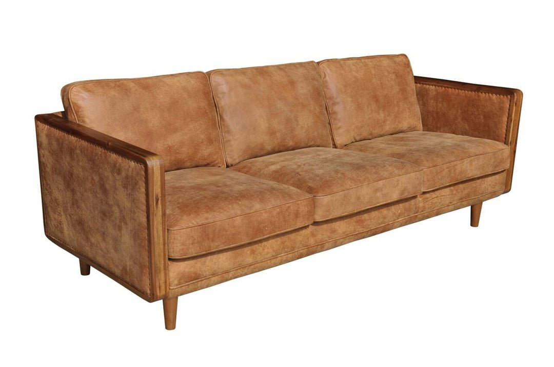 Leather Sofa Las Vegas | Baci Living Room for Las Vegas Mandalay 83" Wide Upholstered Sofa, Vegan Nut