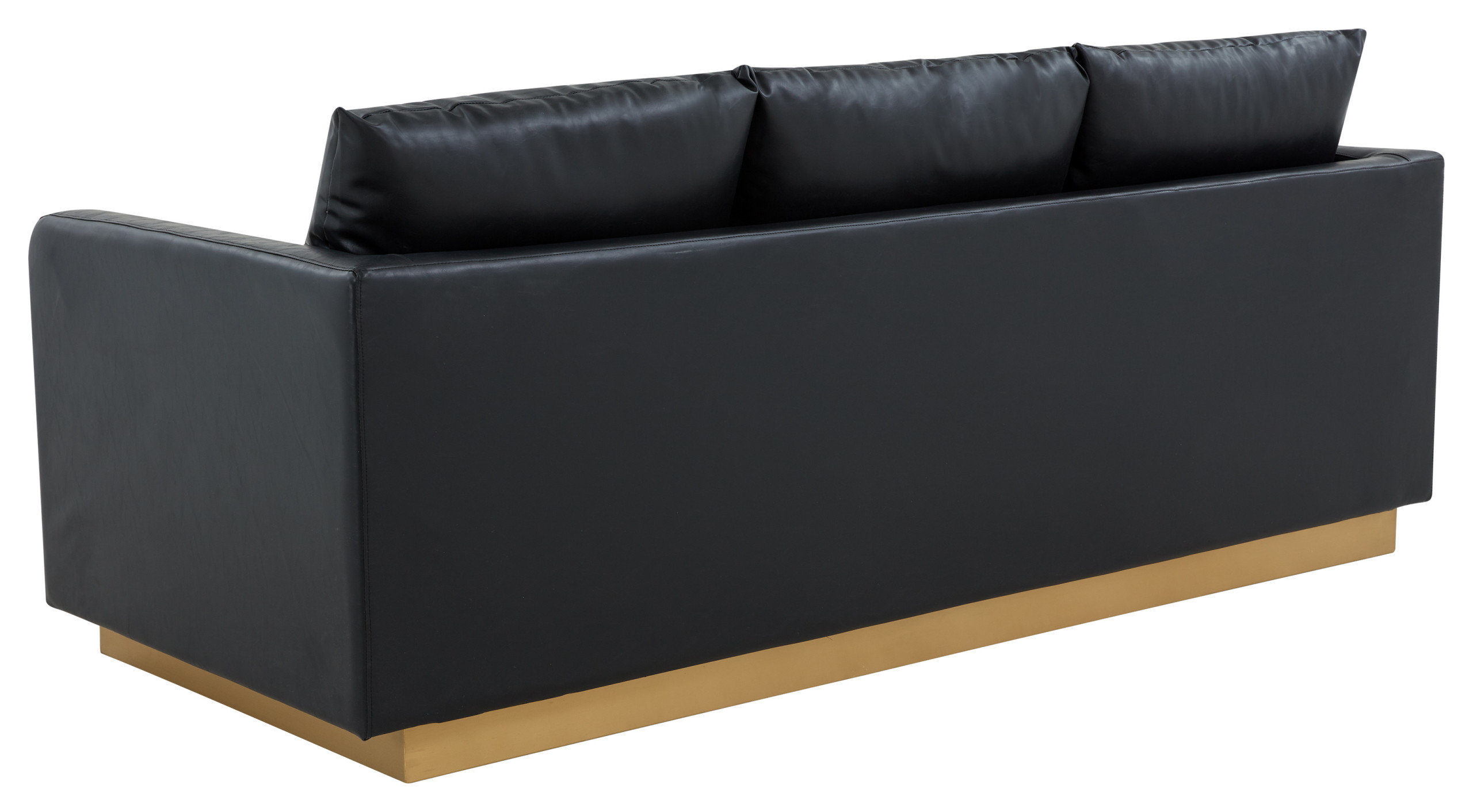 Leisuremod Nervo Modern Leather Sofa With Gold Base - Contemporary ... pertaining to Leisuremod Nervo Modern Leather Sofa With Gold Base, White