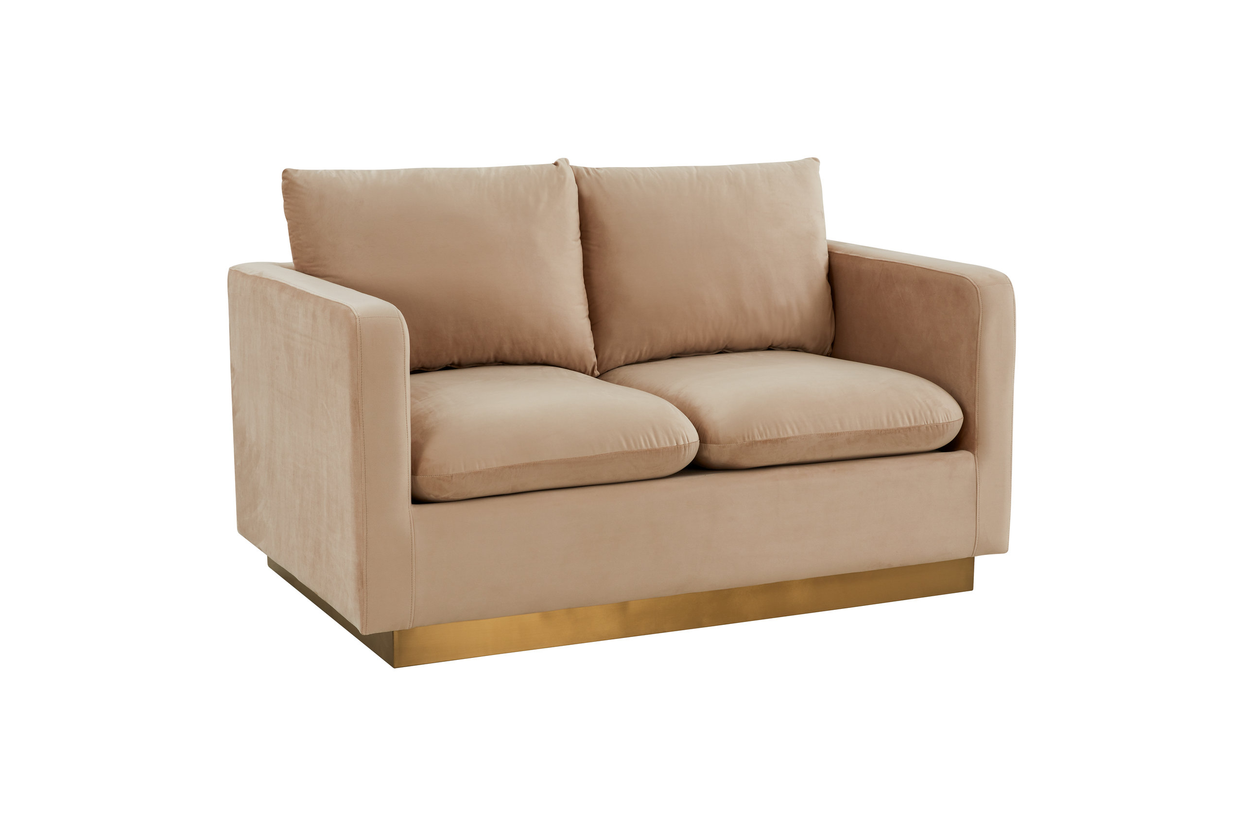 Leisuremod Nervo Modern Velvet Loveseat With Gold Base - Contemporary ... for The Psychology of Color in Interior Design and Its Emotional Impact