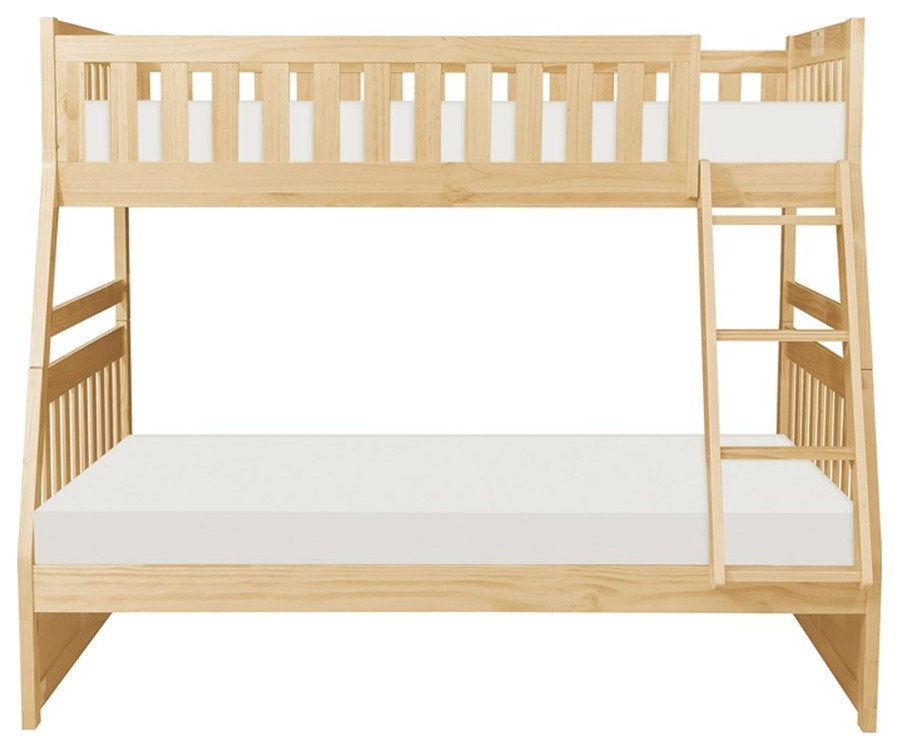 Lexicon Contemporary Wood And Mdf Board Twin/Full Bunk Bed In Natural ... with Lexicon Contemporary Wood Twin/Twin Bunk Bed With Storage Boxes In Natural Pine