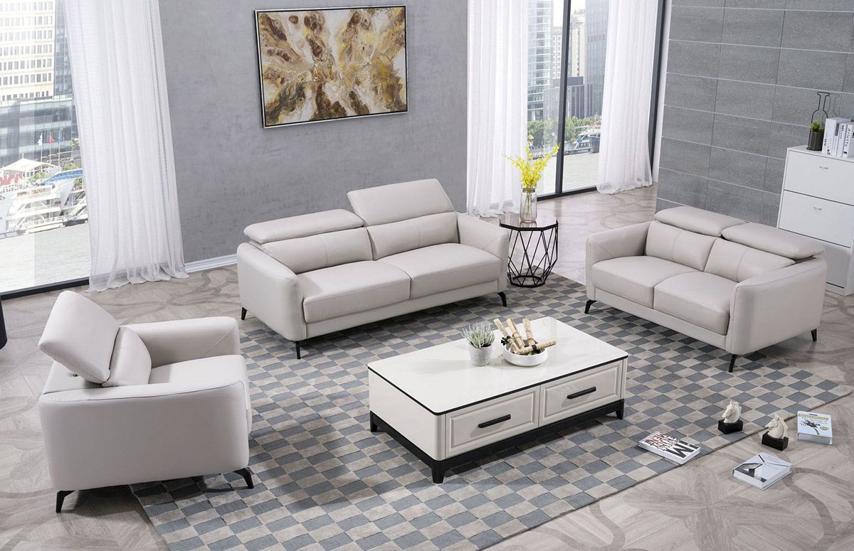 Light Grey Leather Sofa Set | Cabinets Matttroy with regard to Turin's Artisanal Legacy in Every Thread of Contemporary Italian Leather Sofas