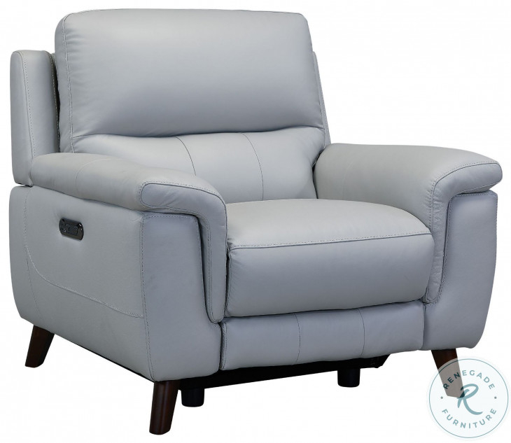 Lizette Dove Grey Genuine Leather Power Reclining Chair ... within Hayward 82" Dove Gray Genuine Leather Power Reclining Sofa