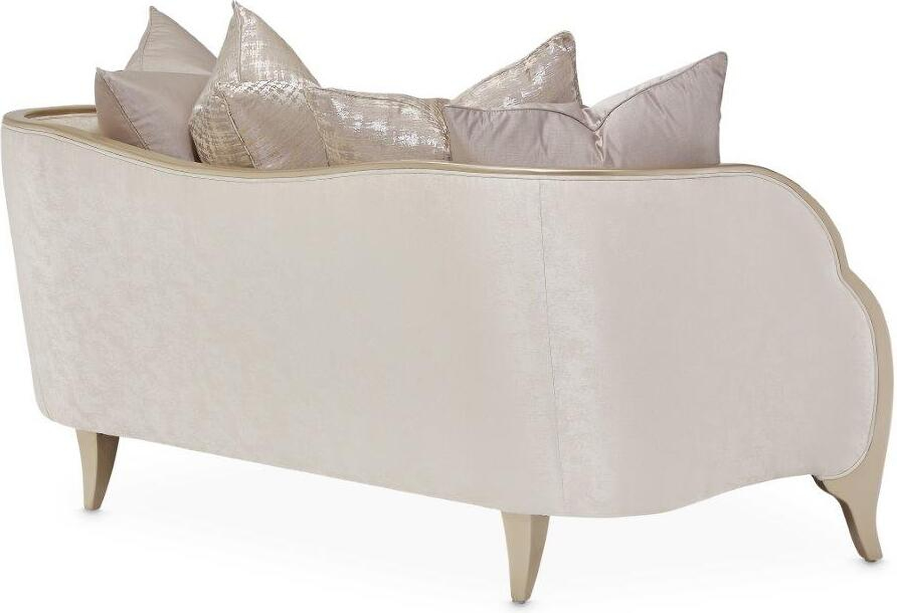 Malibu Crest Loveseat In Cloud White/Chardonnay By Aico | 1Stopbedrooms regarding Malibu Crest Sofa Cloud White/Chardonnay as a Statement Piece in Today's Interiors