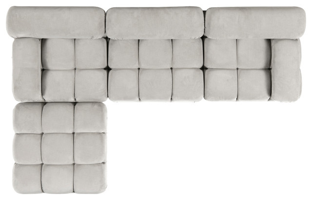 Marcel 109.5" Modular Modern 4-Piece Reversible Sectional Sofa ... intended for How modular furniture transforms living space functionality