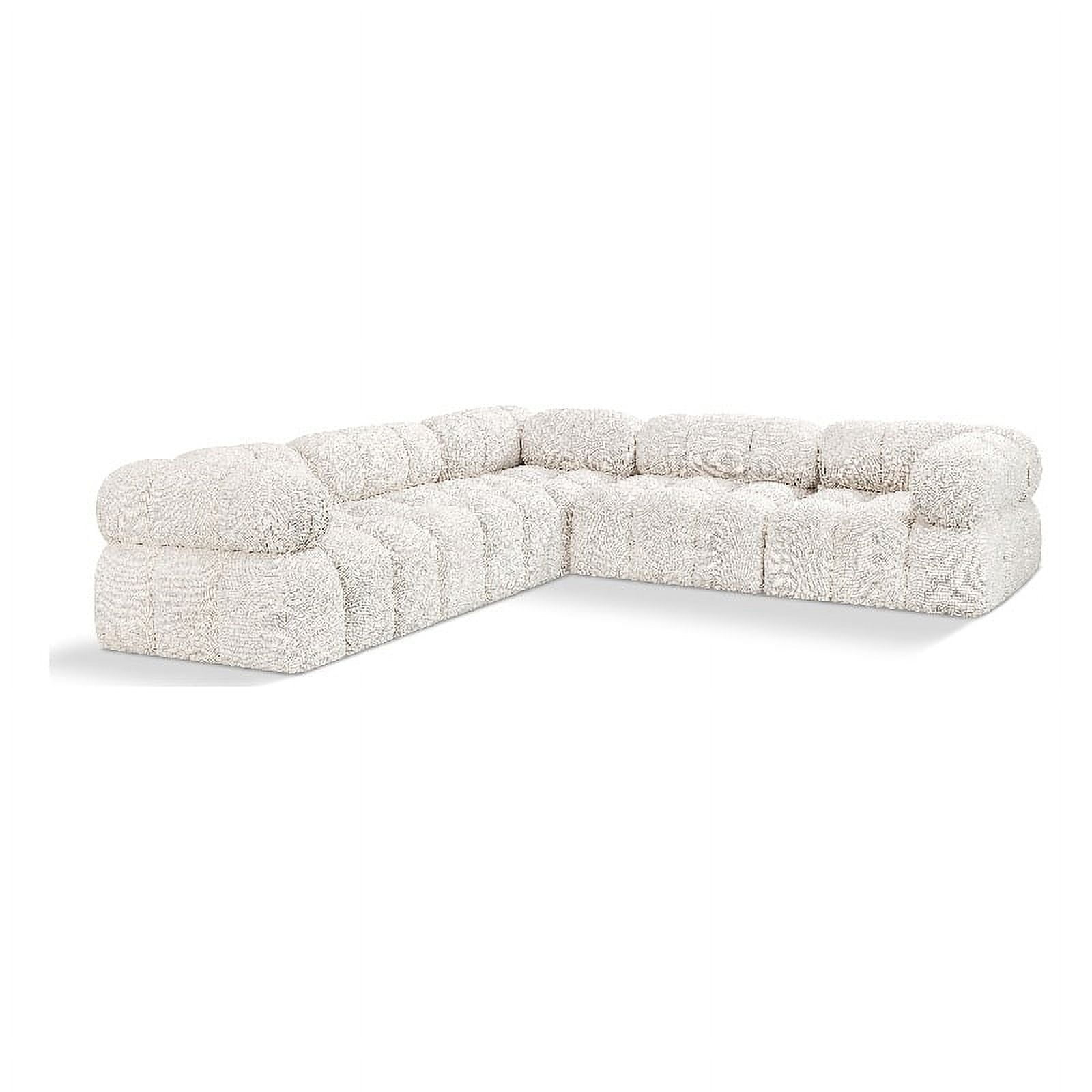 Meridian Furniture Ames Cream Boucle Fabric Modular Sectional - Walmart.com for Ames Boucle Fabric Modular Sofa, Cream, 3-Piece: 1 Armless Chair, 2 Corner Chair