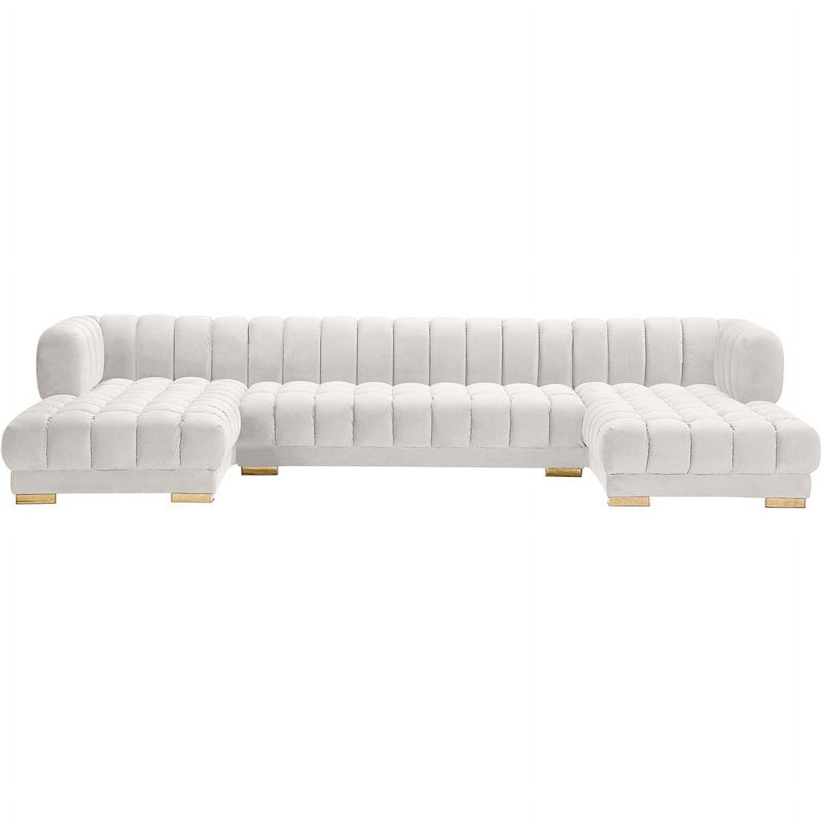 Meridian Furniture Gwen Cozy Tufted Cream Velvet 3Pc. Sectional Sofa ... in Understanding the Appeal of Velvet Upholstered Seating in Modern Living Spaces