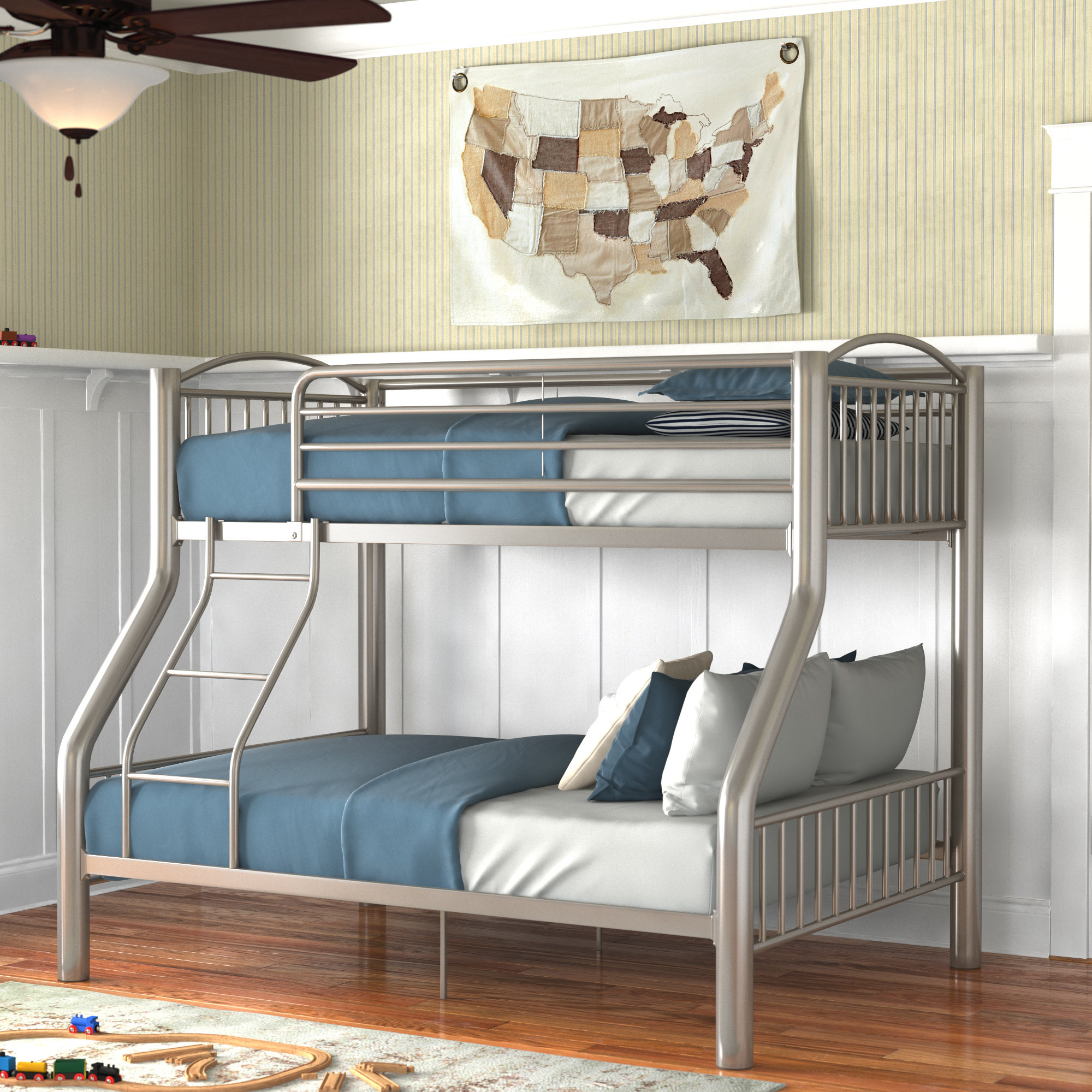 Metal Twin Over Full Bunk Bed With Stairs pertaining to Flatiron Complete Twin Over Twin Bunk Bed