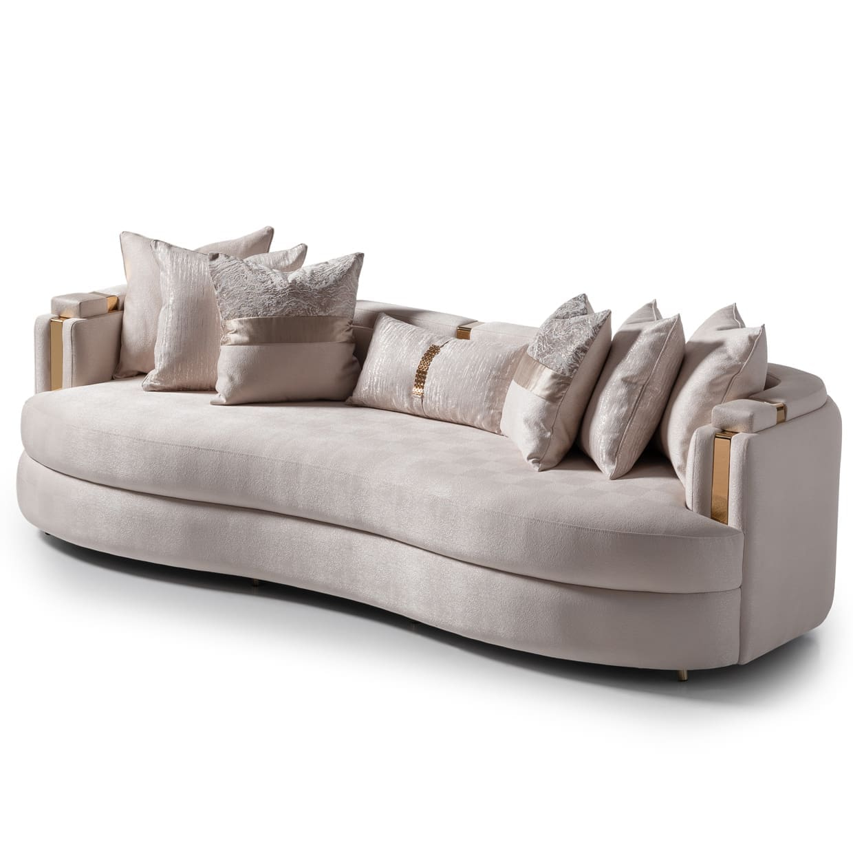 Michael Amini Carmela Mansion Sofa - Unique Furniture within Carmela Mansion Sofa Almond/Gold
