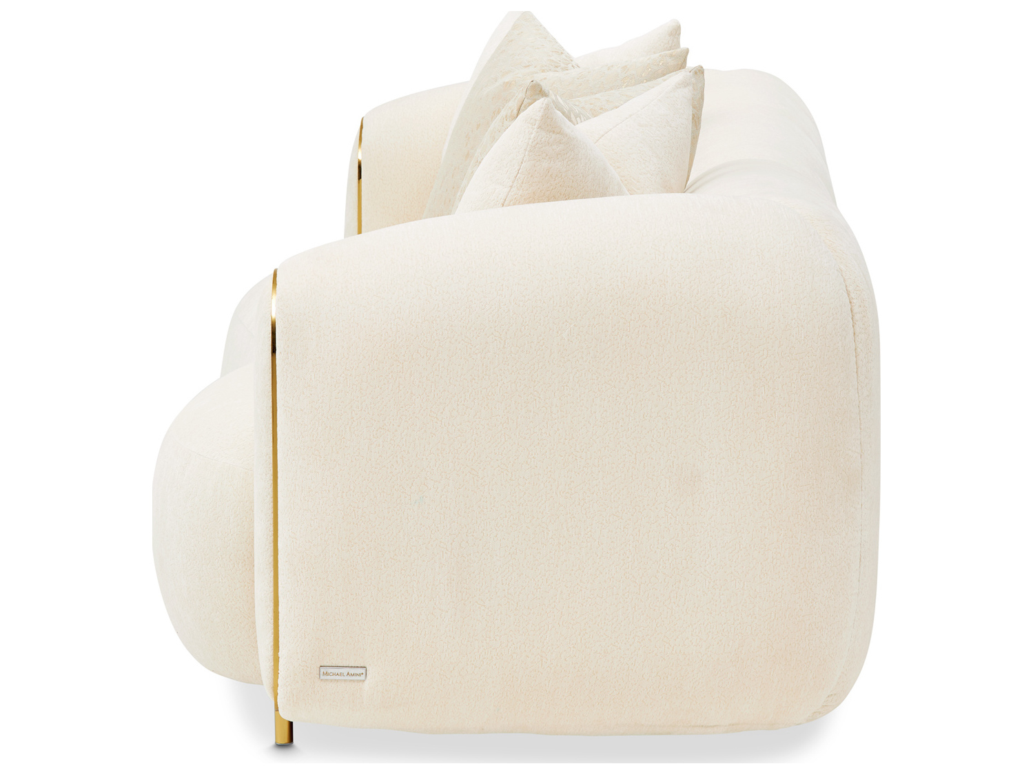 Michael Amini Sassani Gold Upholstered Loveseat | Aiclfrssni825Cpe806 for Sassani Chenille Sofa, Crepe/Gold