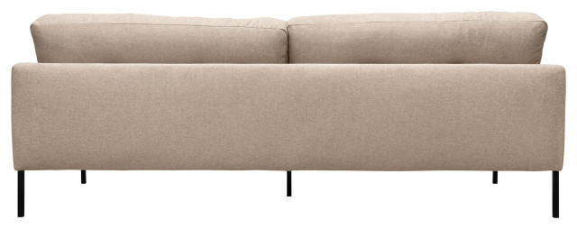 Michalina 84" Beige Fabric Sofa With Black Metal Legs - Transitional ... throughout Exploring the Design and Functionality of Michalina 84 inch Beige Fabric Sofa with Black Metal Legs