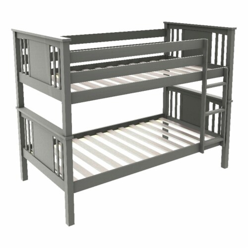 Milton Greens Stars Inc Modern Wood Twin Size Bunk Bed In Gray, 1 - Kroger intended for Modern & Contemporary Grey Finished Wood Twin Size Bunk Bed