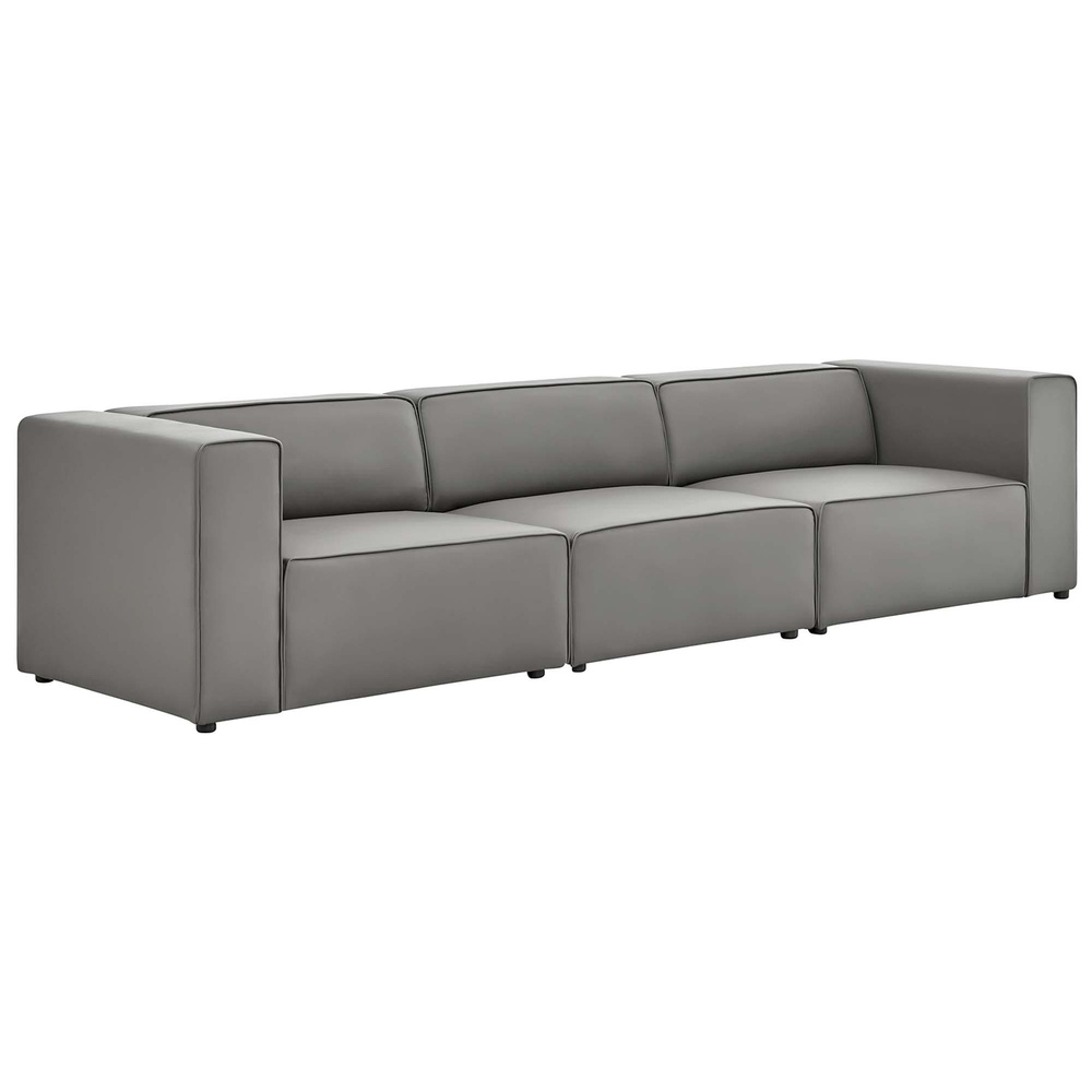 Mingle Vegan Leather 3-Piece Sectional Sofa - Modern In Designs throughout Mingle Vegan Leather 3-Piece Sectional Sofa, White