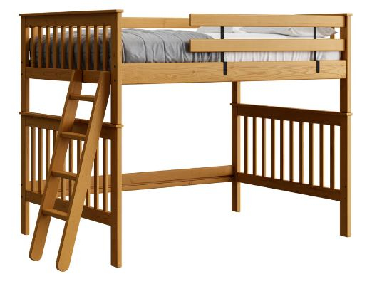 Mission Double Loft Bed With Side Rails & Ladder C- Classic - Quality ... within Understanding the Full Size Mission Loft Bed Construction Process