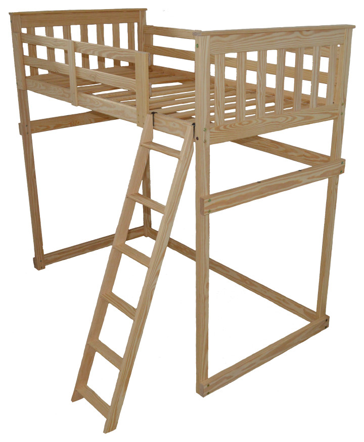 Mission Loft Bed, Twin - Transitional - Loft Beds - By Furniture Barn ... regarding Mission Loft Bed, Unfinished, Full, Side Ladder