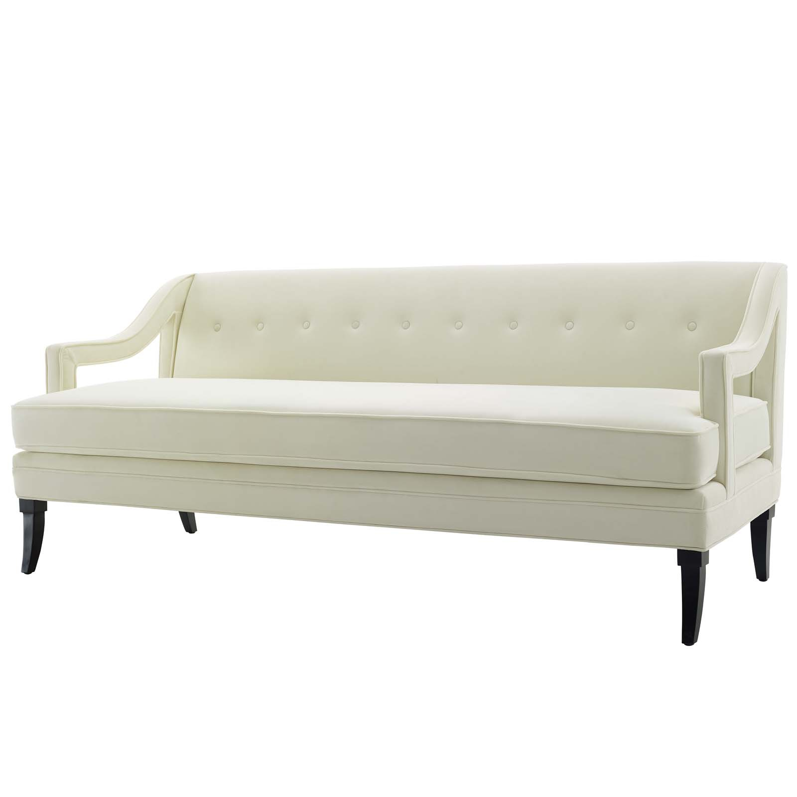 Modern Contemporary Urban Design Living Room Lounge Club Lobby Tufted ... throughout Modern Contemporary Urban Living Sofa, Velvet Ivory White