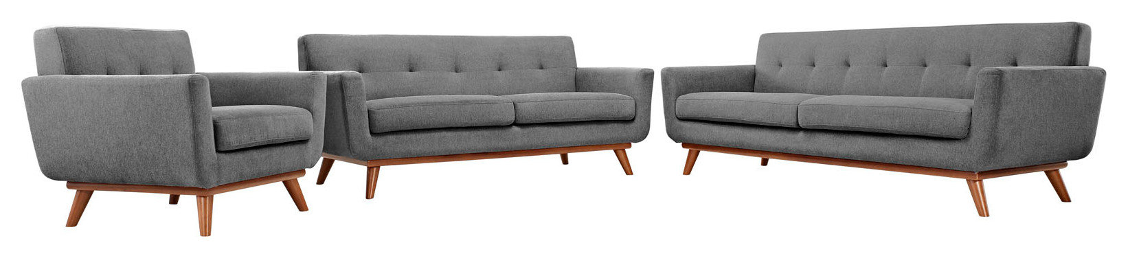 Modern Expectation Gray Engage Sofa Loveseat And Armchair, 3-Piece Set ... regarding Creating Cohesion with Expectation Gray Engage Furniture in Contemporary Spaces