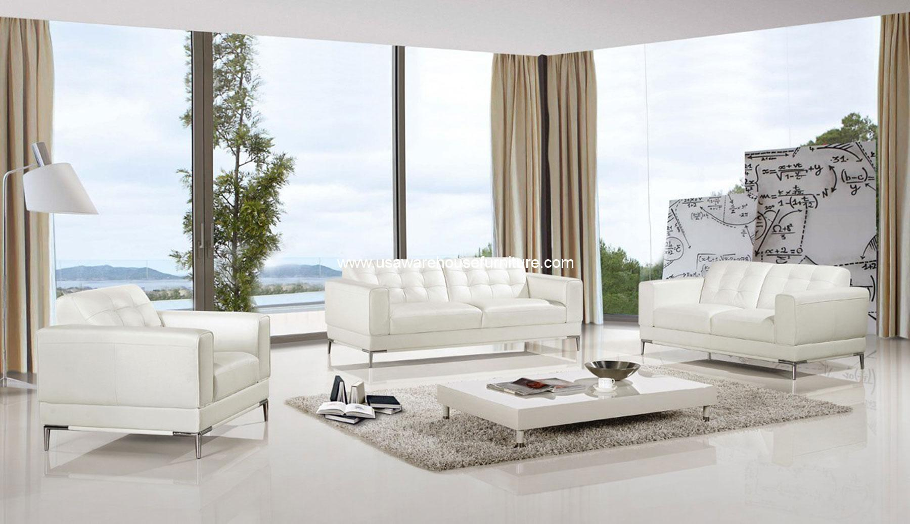 Modern Italian Leather Sofa Sets | Baci Living Room within Arezzo Genuine Italian Leather Modern Sofa, White