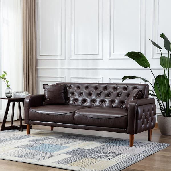 Modern Leather Sofa | Cabinets Matttroy pertaining to Leisuremod Chester Mid-Century 3-Seater Leather Modern Sofa, White