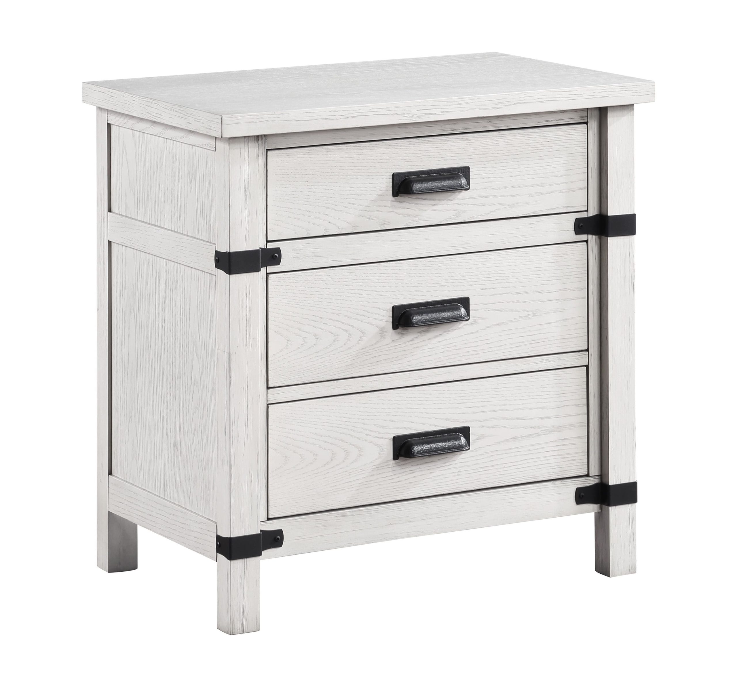 Modern Style 3-Drawer Night Stand Made With Wood In Antique White Night ... in Benzarabm123878 Manvel Contemporary Style Night Stand