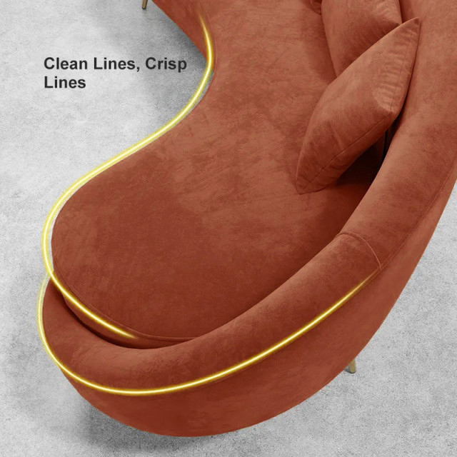 Modern Velvet Curved Sofa 3-Seater Sofa Toss Pillow Included, Medium ... with regard to Understanding the Appeal of Modern Velvet Curved Sofas in Contemporary Living Spaces