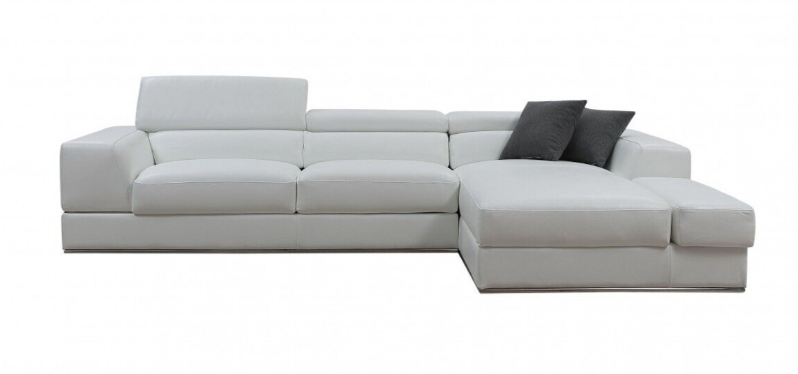 Modern White Italian Leather Sectional Sofa | Baci Living Room inside Understanding the difference between real and synthetic leather