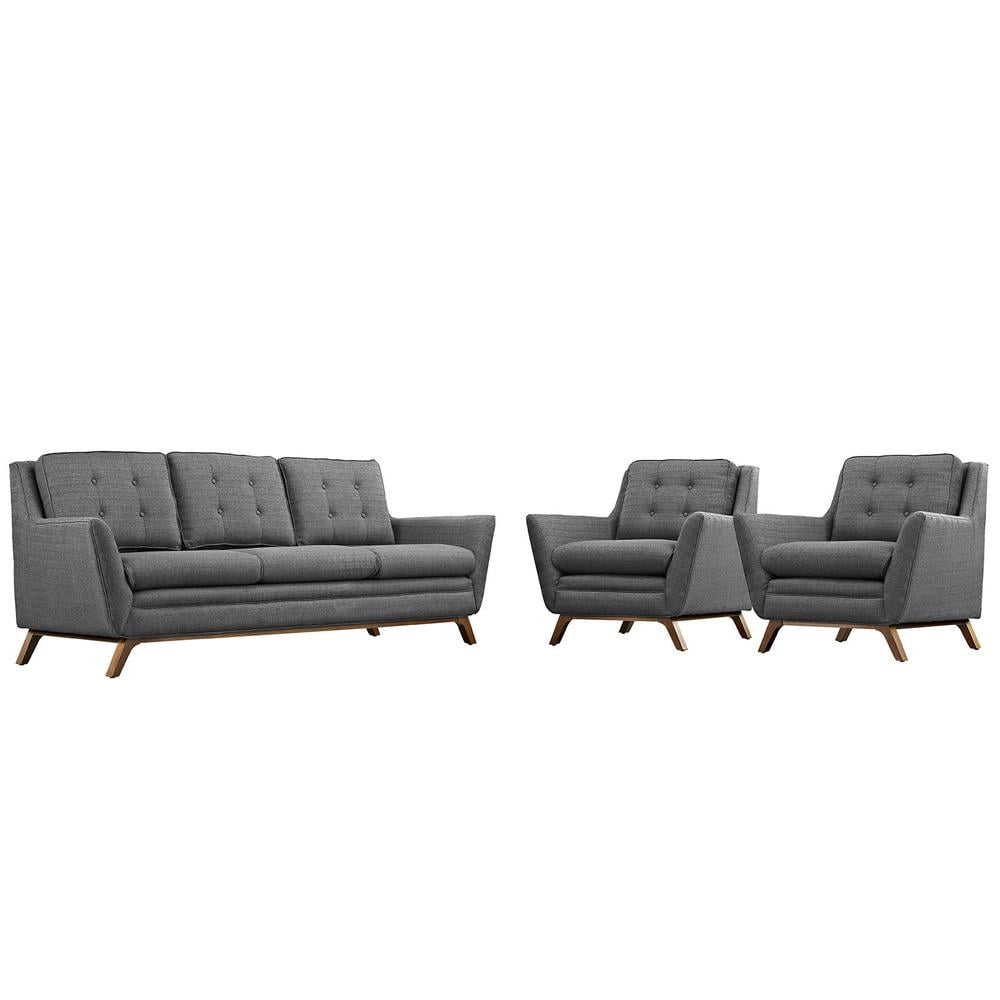 Modway Beguile Modern 3 Piece Upholstered Fabric Living Room Sofa ... intended for How to Choose the Perfect Gray Beguile Upholstered Fabric Sofa for Your Home