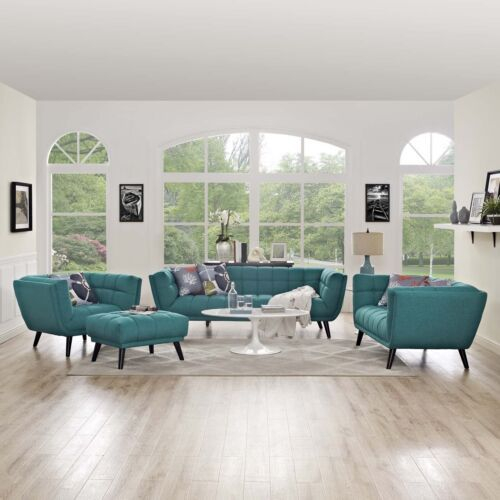 Modway Bestow 3 Piece Upholstered Fabric Sofa Loveseat And Armchair Set ... within The Art of Choosing the Right Teal Upholstered Sofa for Your Home