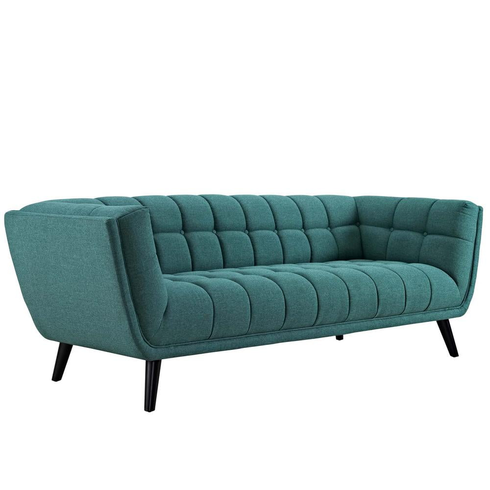 Modway Bestow Modern Style Upholstered Polyester Fabric Sofa In Teal ... pertaining to The Art of Choosing the Right Teal Upholstered Sofa for Your Home