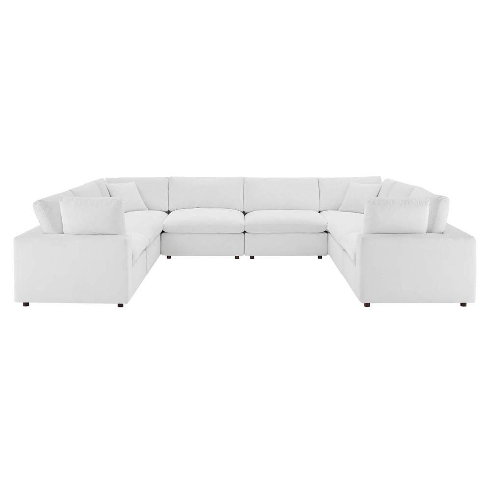 Modway Commix 8-Piece Down Filled Overstuffed Performance Velvet ... regarding Commix Down Filled Overstuffed Performance Velvet 3-Seater Sofa, White