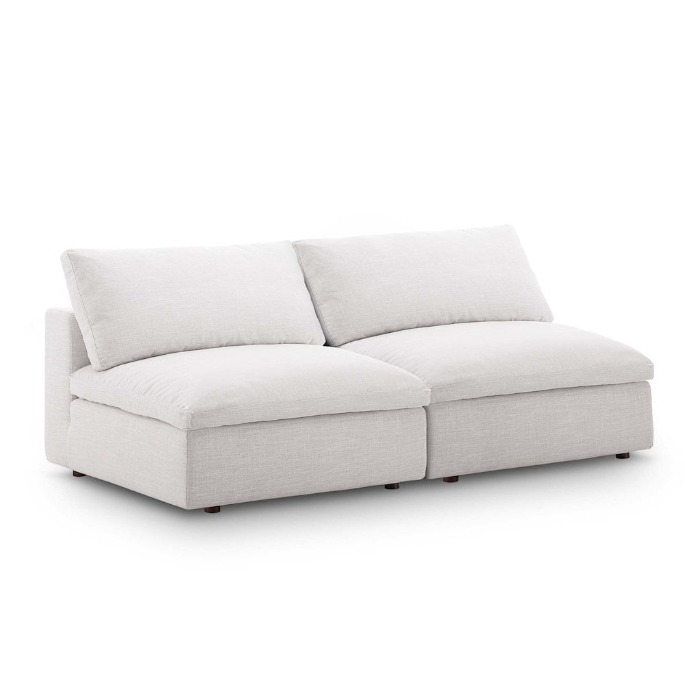 Modway Commix Down Filled Overstuffed 2-Piece Armless Sectional ... for Plush Velvet / Down Standard Comfort Modular Sofa, Cream, 3-Piece: 1 Armless Chair, 2 Corner Chair