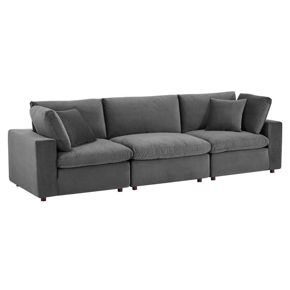 Modway Commix Down Filled Overstuffed Performance Velvet 3-Seater Sofa ... intended for Creating Cohesive Living Room Aesthetics with Modern Sofas
