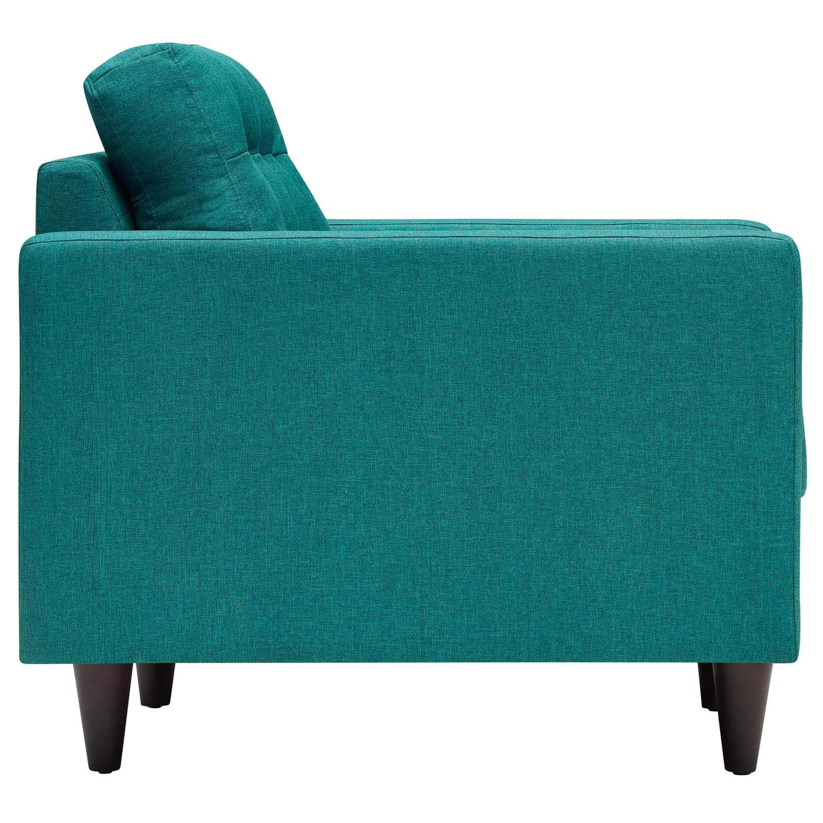 Modway Empress Mid-Century Modern Upholstered Fabric Sofa And Armchair ... inside Understanding the Art of Choosing the Perfect Teal Upholstered Sofa