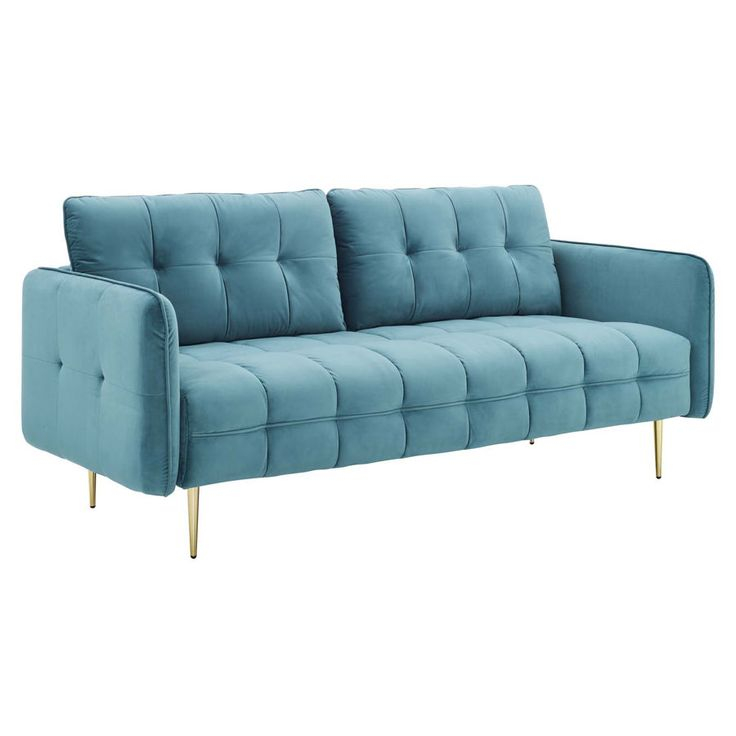 Modway Furniture Cameron Sea Blue Velvet Sofa pertaining to Macie Sea Blue Velvet Sofa