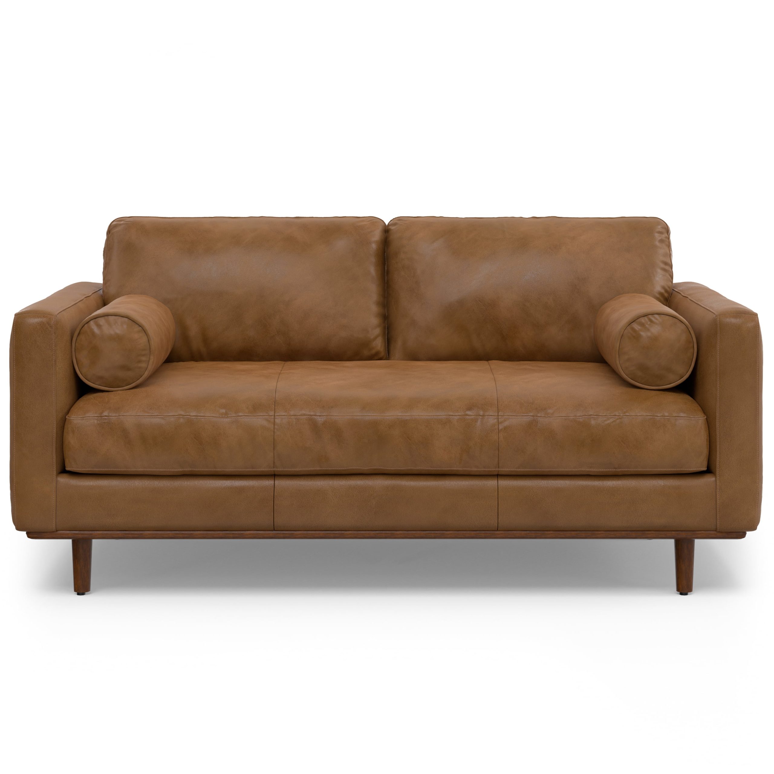 Morrison 72 Inch Wide Mid-Century Modern Sofa In Caramel Brown Top ... throughout Morrison 72 Inch Sofa, Caramel Brown