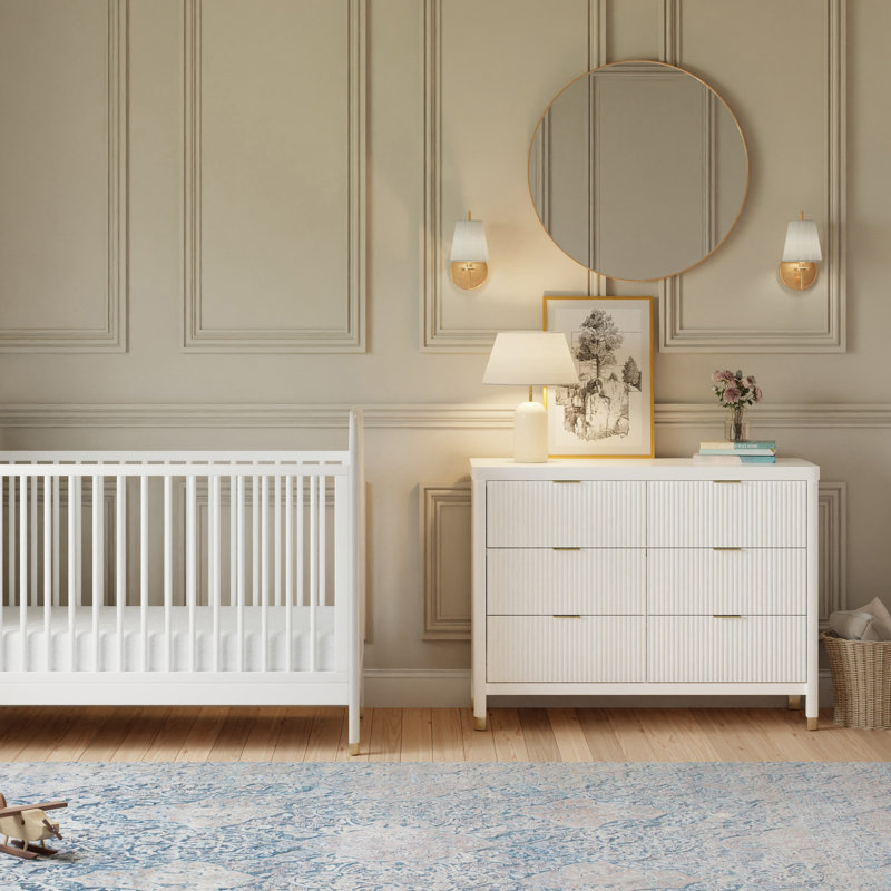 Namesake Brimsley Tambour 6 - Drawer Assembled Dresser & Reviews | Wayfair with Brimsley Tambour 6-Drawer Assembled Dresser, Warm White