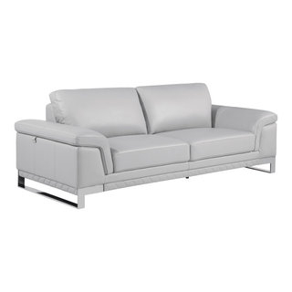Naples Contemporary Genuine Italian Leather Sofa - Contemporary - Sofas ... for Turin Contemporary Genuine Italian Leather Sofa Dark Gray