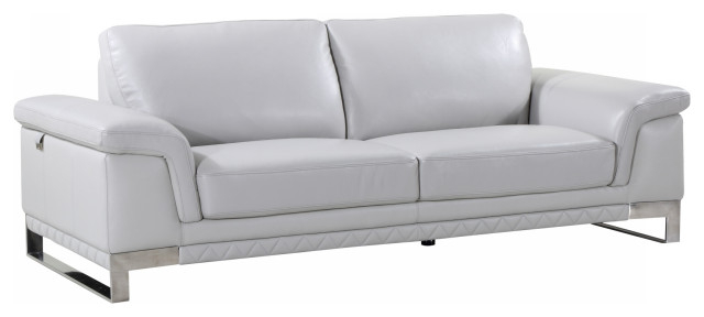 Naples Contemporary Genuine Italian Leather Sofa - Contemporary - Sofas ... for Turin Contemporary Genuine Italian Leather Sofa Light Gray