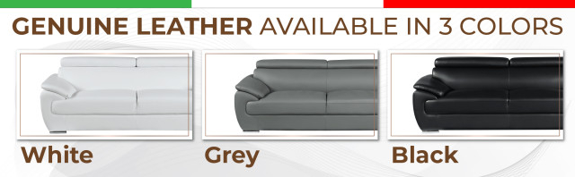 Nestore Premium Genuine Leather Match 2-Piece Sofa Set - Contemporary ... with Craftsmanship and Comfort in Nestore Premium Genuine Leather Sofa Black